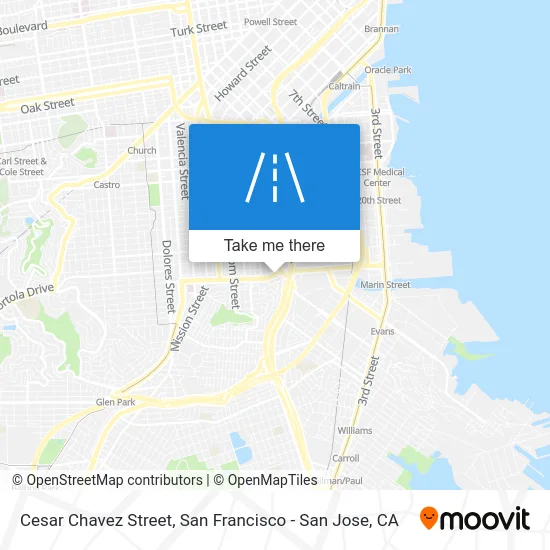 Cesar Chavez Street map