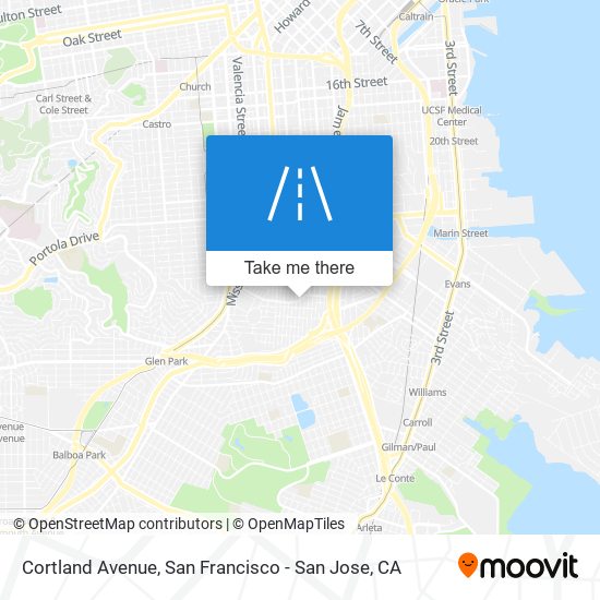 Cortland Avenue map