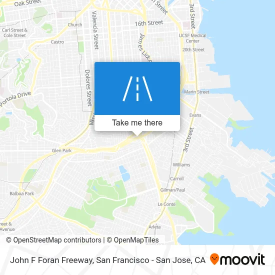 John F Foran Freeway map