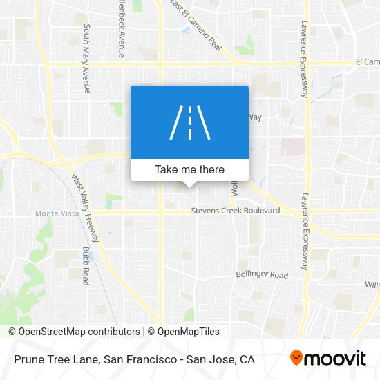 Prune Tree Lane map