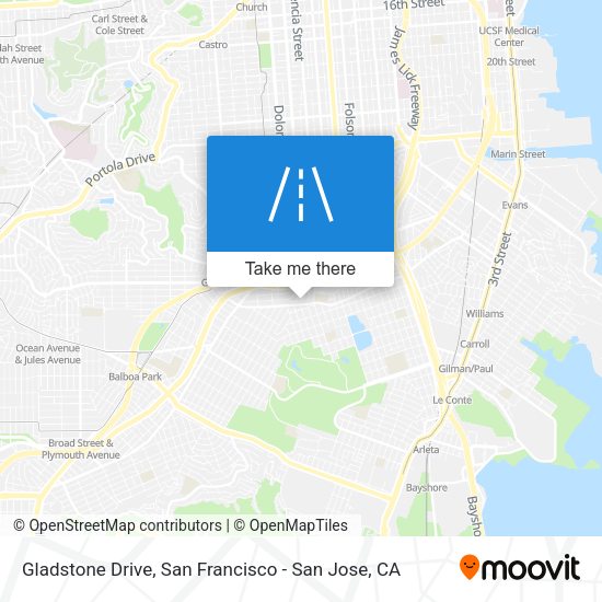 Gladstone Drive map