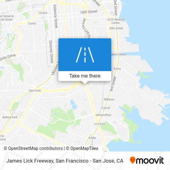 James Lick Freeway map