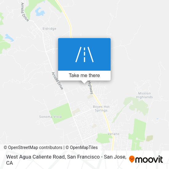 West Agua Caliente Road map