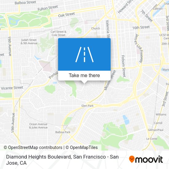 Mapa de Diamond Heights Boulevard