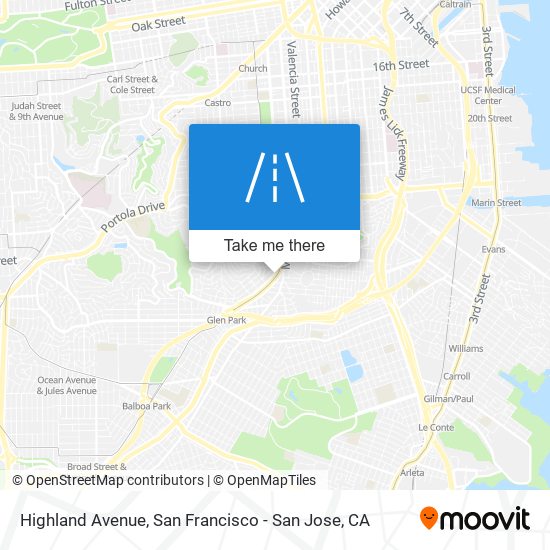 Mapa de Highland Avenue