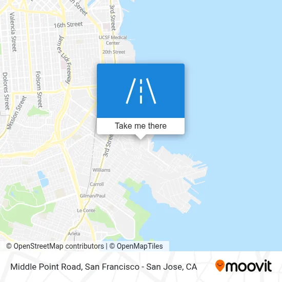 Middle Point Road map