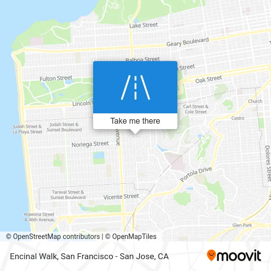 Encinal Walk map