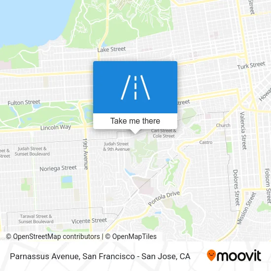 Parnassus Avenue map