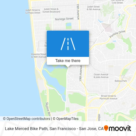 Lake Merced Bike Path map