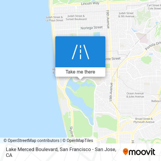 Lake Merced Boulevard map