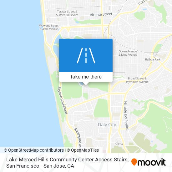 Lake Merced Hills Community Center Access Stairs map