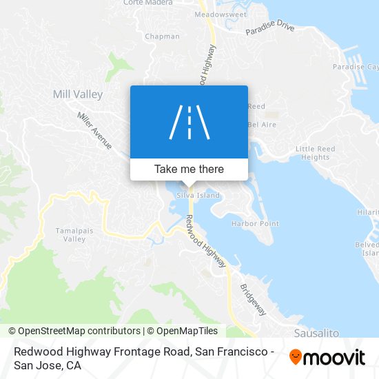 Mapa de Redwood Highway Frontage Road