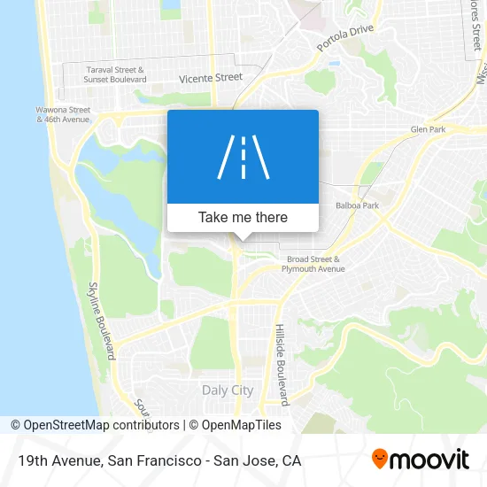 19th Avenue map