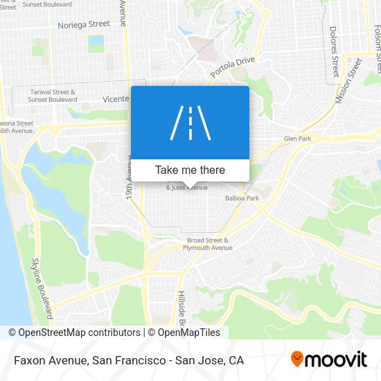 Mapa de Faxon Avenue