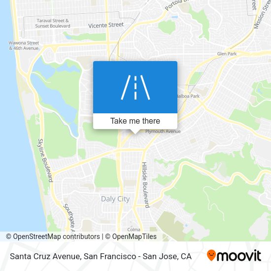 Santa Cruz Avenue map