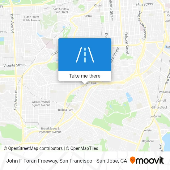 John F Foran Freeway map