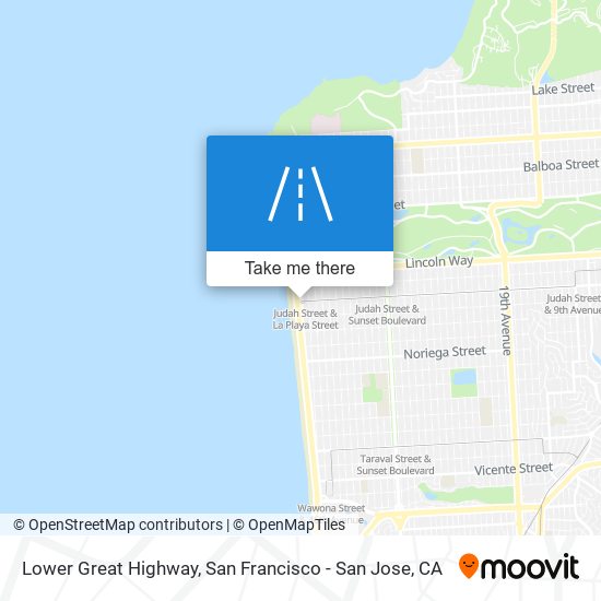 Lower Great Highway map