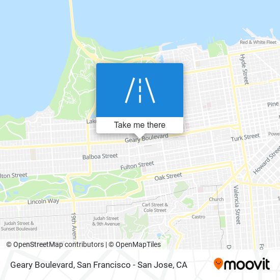 Geary Boulevard map