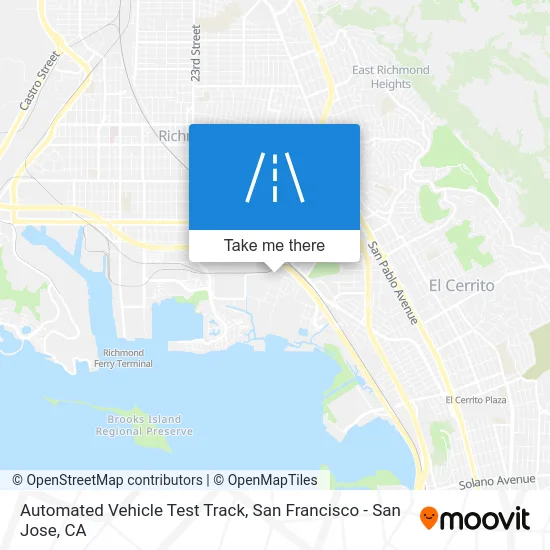 Automated Vehicle Test Track map