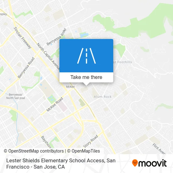 Lester Shields Elementary School Access map