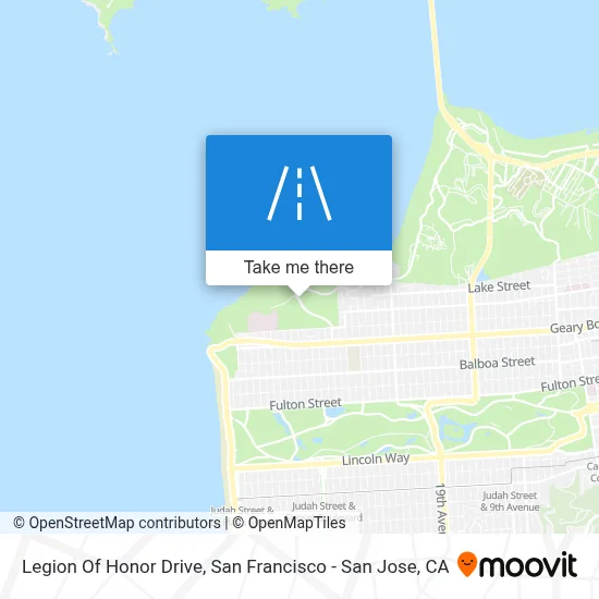 Legion Of Honor Drive map