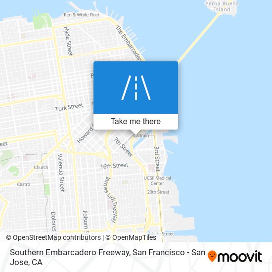 Southern Embarcadero Freeway map