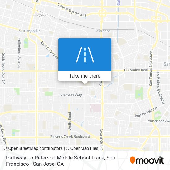 Mapa de Pathway To Peterson Middle School Track
