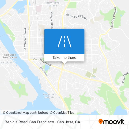 Benicia Road map