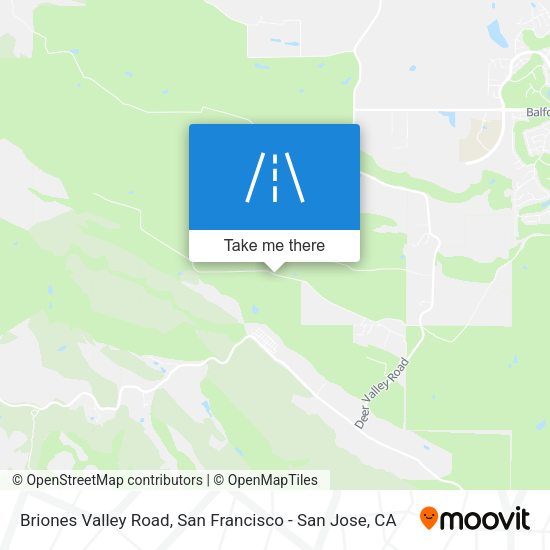 Briones Valley Road map