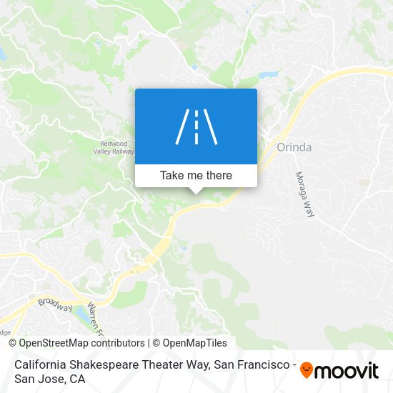 California Shakespeare Theater Way map