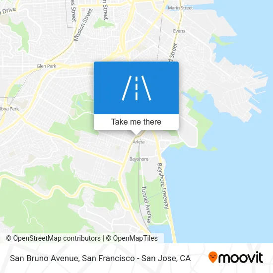 San Bruno Avenue map
