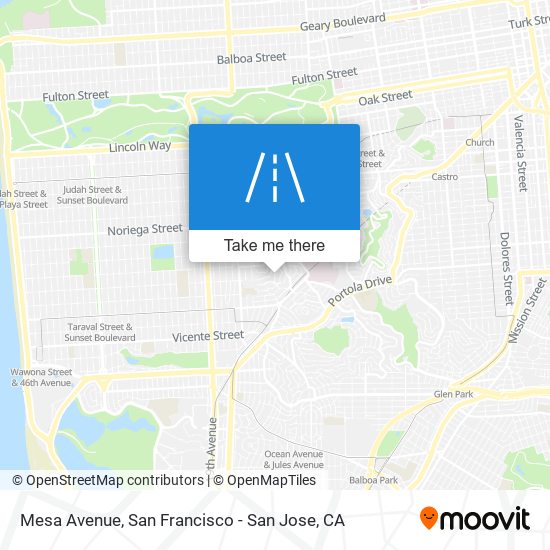 Mesa Avenue map