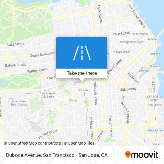 Duboce Avenue map