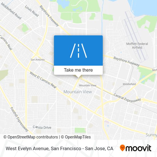 Mapa de West Evelyn Avenue