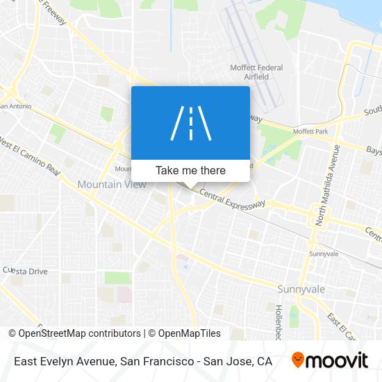 Mapa de East Evelyn Avenue