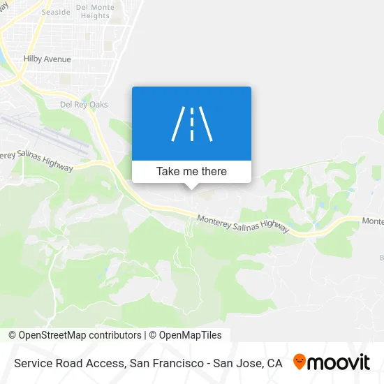 Service Road Access map