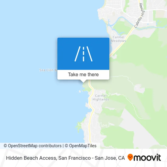 Hidden Beach Access map