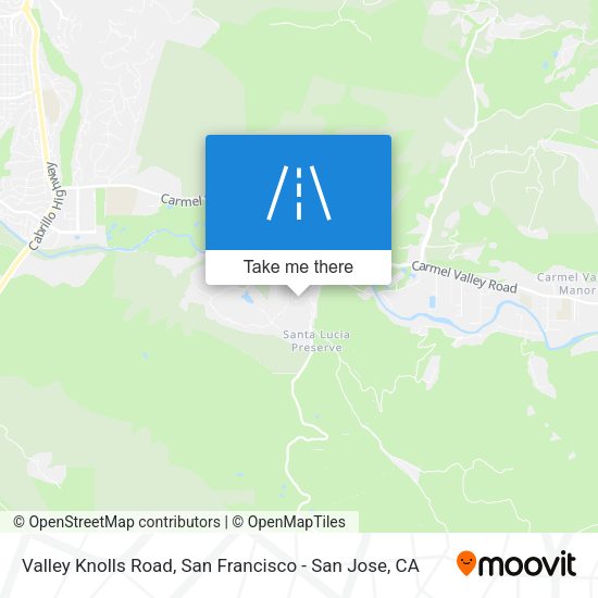 Valley Knolls Road map