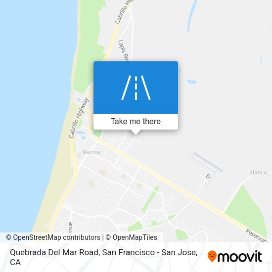 Quebrada Del Mar Road map