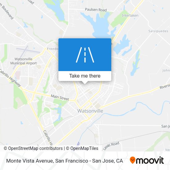 Monte Vista Avenue map