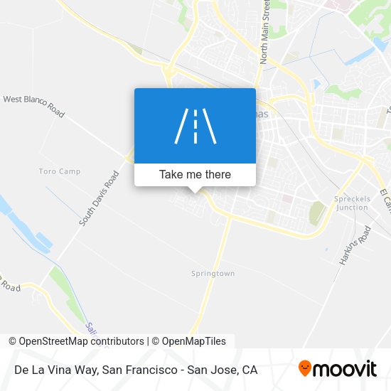 De La Vina Way map