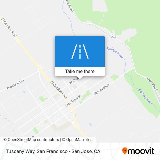 Mapa de Tuscany Way