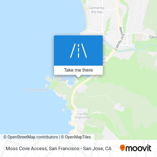 Moss Cove Access map