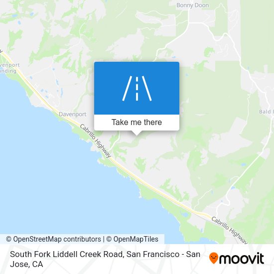 South Fork Liddell Creek Road map