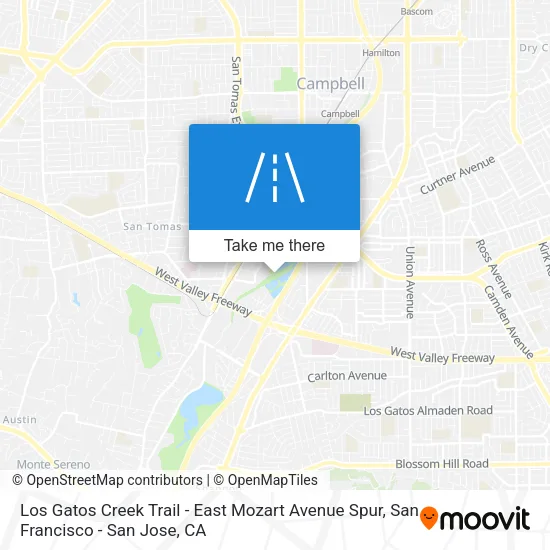 Los Gatos Creek Trail Map How To Get To Los Gatos Creek Trail - East Mozart Avenue Spur In Campbell  By Bus?