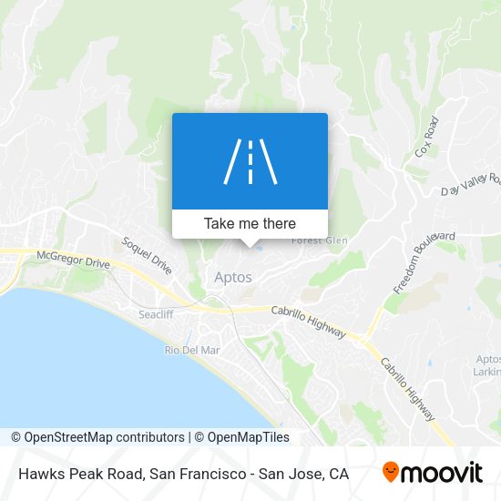 Hawks Peak Road map