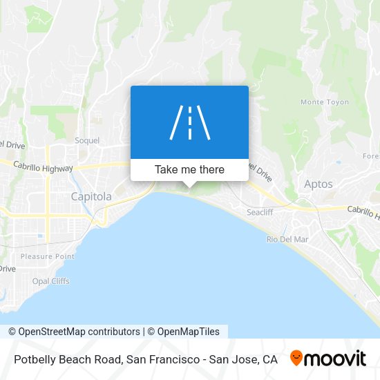 Potbelly Beach Road map