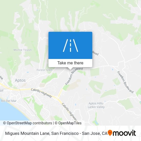Migues Mountain Lane map