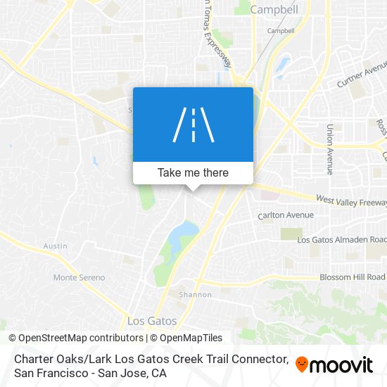 Mapa de Charter Oaks / Lark Los Gatos Creek Trail Connector