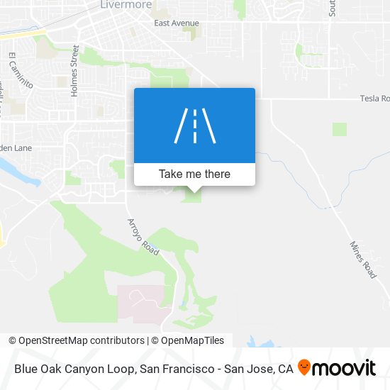 Blue Oak Canyon Loop map